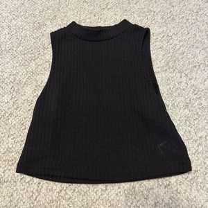 Black mock neck tank top